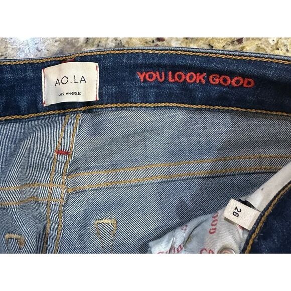 AO.LA Alice+Olivia You Look Good Mid Rise Skinny Star Crossed Jeans 26W X 27L - Picture 9 of 14
